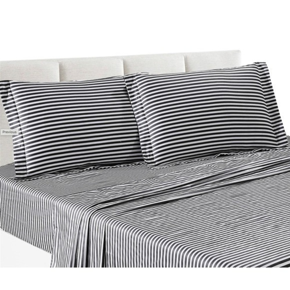 Bergan Blue White Striped 100% Cotton Twin‎ XL  Sheet Set Pillowcase Nautical